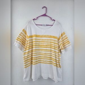 D&Co Yellow and White Striped Top
